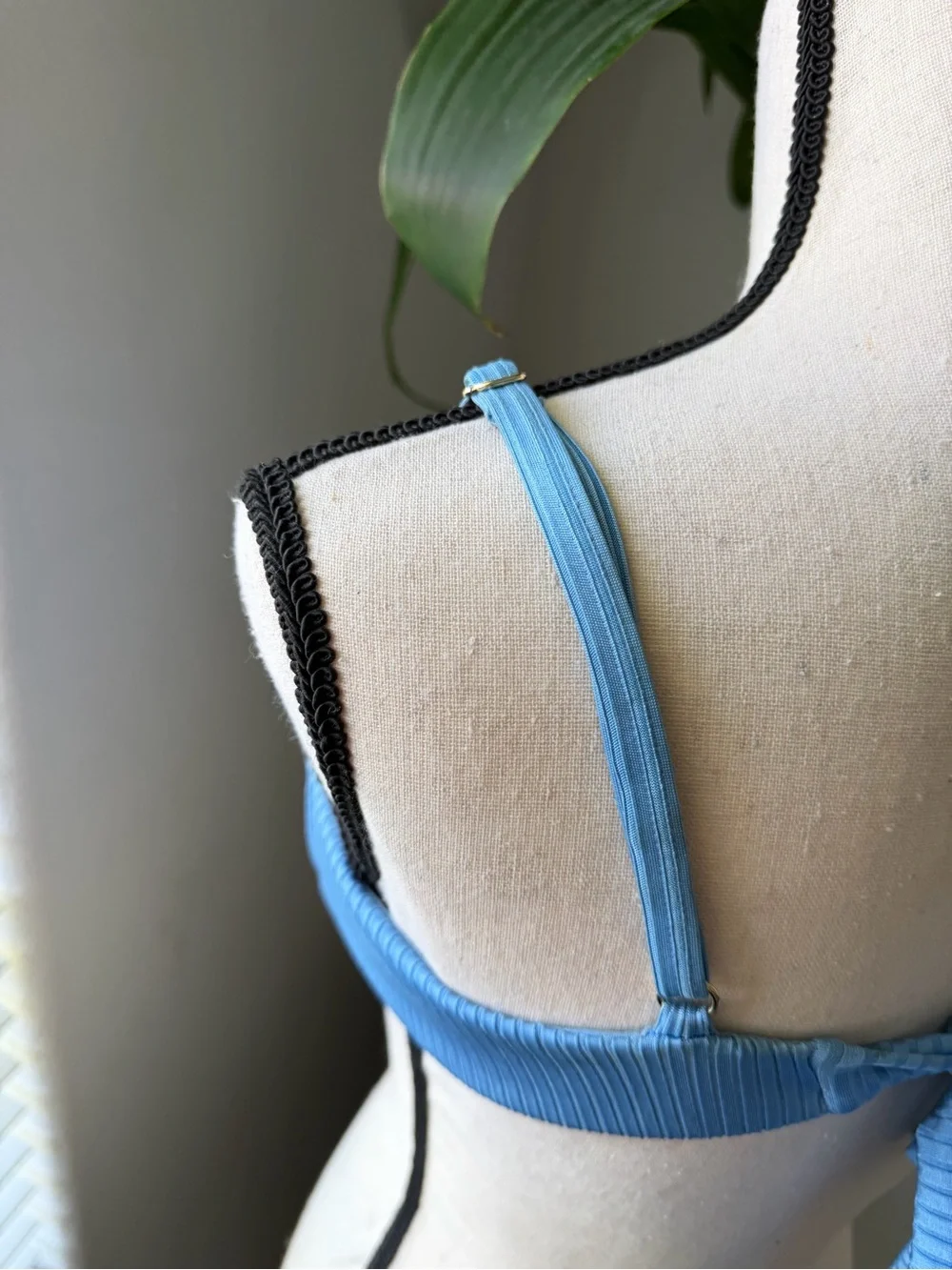 Monday Swimwear dream Blue Ribbed Bikini top